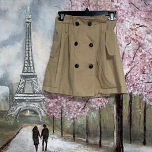 Luv it Burberry Style Trench Double Button Mini Skirt in Khaki sz S